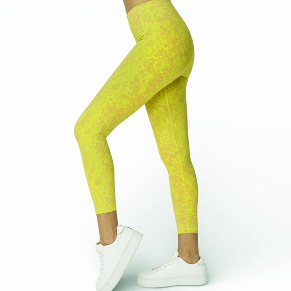 Sweaty Betty Pants - SWEATY BETTY FLATTER ME JACQUARD WORKOUT 7/8 LEGGINGS FIRE ACTIVE YOGA BARRE SM
